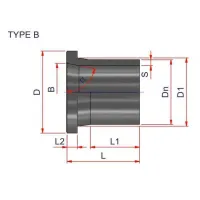 Raccordo codolo lungo a tronchetto con diametro 40 mm Nupi 12ECRT040