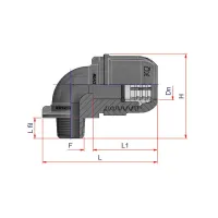 Raccordo a gomito 90° filettato maschio - diametro 25 mm - 1" 10KGM2510