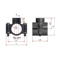 Presa a staffa semplice Nupi diametro 25 mm 1/2" in PE 10KPS2512