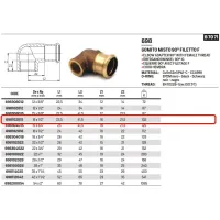 Gomito misto 90° FF filetto F ø15 x 1/2"F AESPRES in rame a pressare 698102015