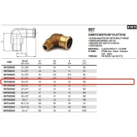 Gomito misto 90° FM filetto M ø18 x 1/2"M AESPRES in rame a pressare 697102018