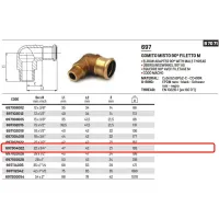 Gomito misto 90° FM filetto M ø22 x 3/4"M AESPRES in rame a pressare 697304022