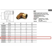 Gomito misto 90° FM filetto M ø28 x 1"M AESPRES in rame a pressare 697100028