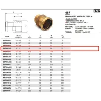 Manicotto misto filetto M ø15 x 1/2"M AESPRES in rame a pressare 687102015