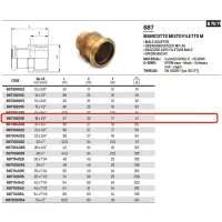 Manicotto misto filetto M ø18 x 1/2"M AESPRES in rame a pressare 687102018