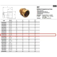 Manicotto misto filetto M ø22 x 3/4"M AESPRES in rame a pressare 687304022