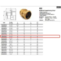 Manicotto misto filetto F ø22 x 1/2"F AESPRES in rame a pressare 690102022