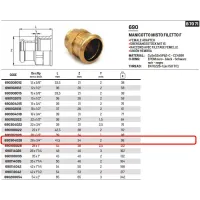 Manicotto misto filetto F ø28 x 3/4"F AESPR in rame a pressare 690304028