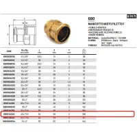 Manicotto misto filetto F ø42 x 1"1/4 F AESPRES in rame a pressare 690114042