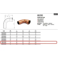 Curva 90° MF ø42 AESPRES in rame a pressare 681042901