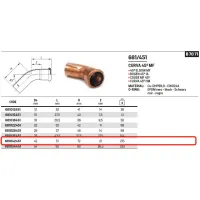 Curva 45° MF ø42 AESPRES in rame a pressare 681042451