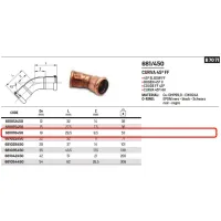 Curva 45° FF ø18 AESPRES in rame a pressare 681018450