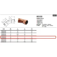 Curva 45° FF ø28 AESPRES in rame a pressare 681028450