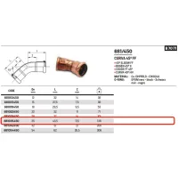 Curva 45° FF ø35 AESPRES in rame a pressare 681035450