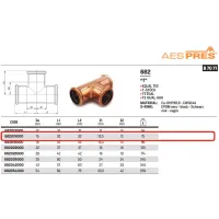 Tee femmina ø15 AESPRES in rame a pressare 682015000