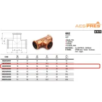 Tee femmina ø18 AESPRES in rame a pressare 682018000