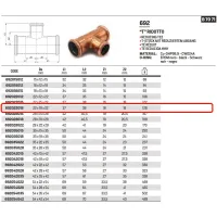 Tee ridotto femmina ø22 x 18 x 22 AESPRES in rame a pressare 692022018