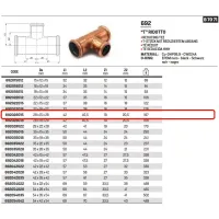 Tee ridotto femmina ø28 x 15 x 28 AESPRES in rame a pressare 692028015