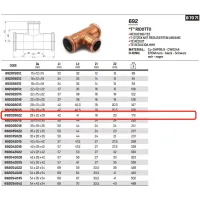 Tee ridotto femmina ø28 x 22 x 28 AESPRES in rame a pressare 692028022