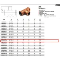 Tee ridotto femmina ø35 x 28 x 35 AESPRES in rame a pressare 692035028