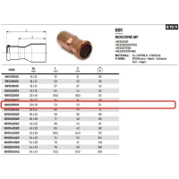 Riduzione MF ø28 x 18 AESPRES in rame a pressare 691028018