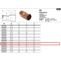 Riduzione MF ø42 x 28 AESPRES in rame a pressare 691042028