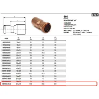 Riduzione MF ø54 x 42 AESPRES in rame a pressare 691054042