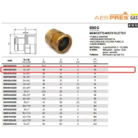 Manicotto misto filetto F ø15 x 1/2"F AESPRES GAS in rame a pressare 690102015G