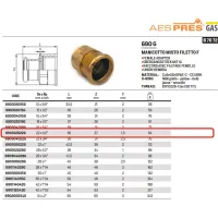 Manicotto misto filetto F ø22 x 1/2"F AESPRES GAS in rame a pressare 690102022G