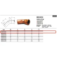 Curva 45° MF ø15 AESPRES GAS in rame a pressare 681015451G