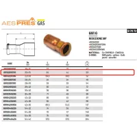 Riduzione MF ø22 x 15 AESPRES GAS in rame a pressare 691022015G