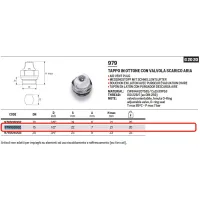 Tappo ø1/2" in ottone con valvola di sfogo aria 979102002