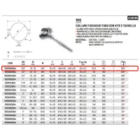 Collare ø3/8" fissaggio tubo con vite e tassello inox 304 155308304