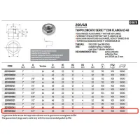 Riduzione tappo zincato ø1" x 3/4" con flangia ø48 SX 201100342