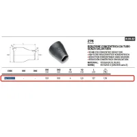 Riduzione concentrica ø133 x 108 in acciao a saldare 276133108