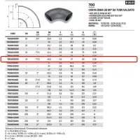 Curva dima 3D 90° da tubo saldato ø1"1/2 x 48,3 in acciaio a saldare 700483000