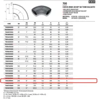 Curva dima 3D 90° da tubo saldato ø8" x 219,1 in acciaio a saldare 700219000