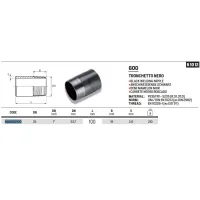 Tronchetto in acciaio nero ø1"M L.100 mm 600100100