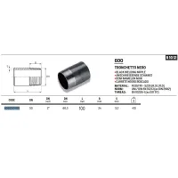 Tronchetto in acciaio nero ø2"M L.100 mm 600200100