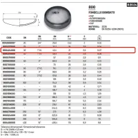 Fondello bombato ø1"1/4 x 42,4 in acciao a saldare 800424000