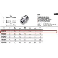 Vite doppia zincata esagonale ø1/4"M 280104004