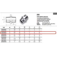 Vite doppia zincata esagonale ø3/8"M 280308004