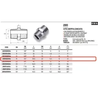 Vite doppia zincata esagonale ø1/2"M 280102004