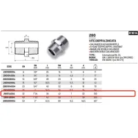 Vite doppia zincata esagonale ø1"1/4 M 280114004