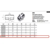 Vite doppia zincata esagonale ø2"M 280200004