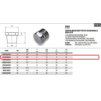 Tappo maschio testa esagonale zincato ø3/8"M 292308001