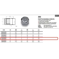 Tappo calotta esagonale zincata ø1"F 300100004