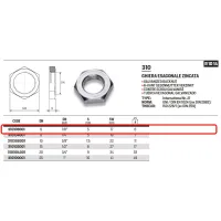 Ghiera esagonale zincata ø1/8" 310108001