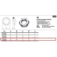 Ghiera esagonale zincata ø3/4" 310304001