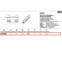 Vite di allungamento barilotto zincato ø1/2" L.200 mm 530102203